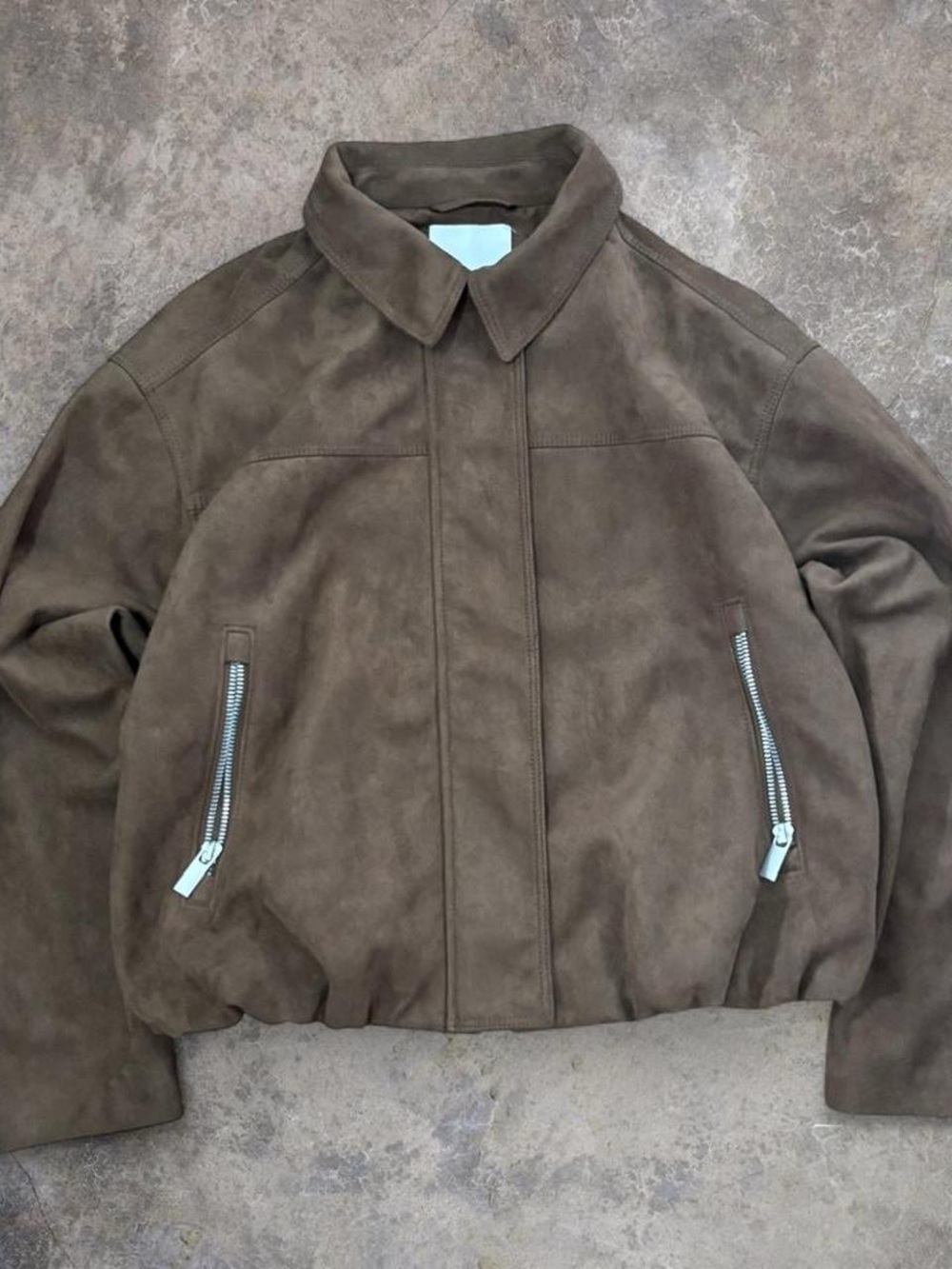 H&M Men's Suede Bomber Jacket in Brown